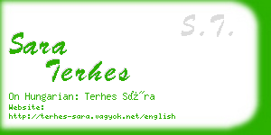 sara terhes business card